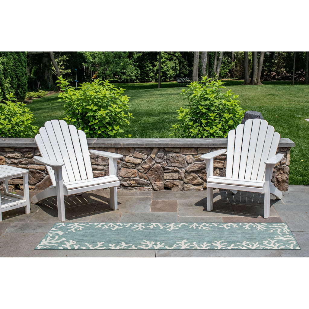 Carmel Coral Border Indoor Outdoor Area Rug