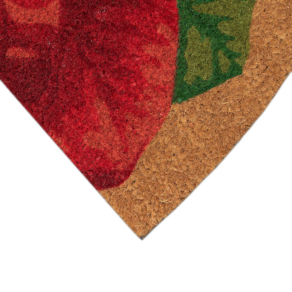 Natura Poinsettia Coir Doormat with Non-Slip Backing