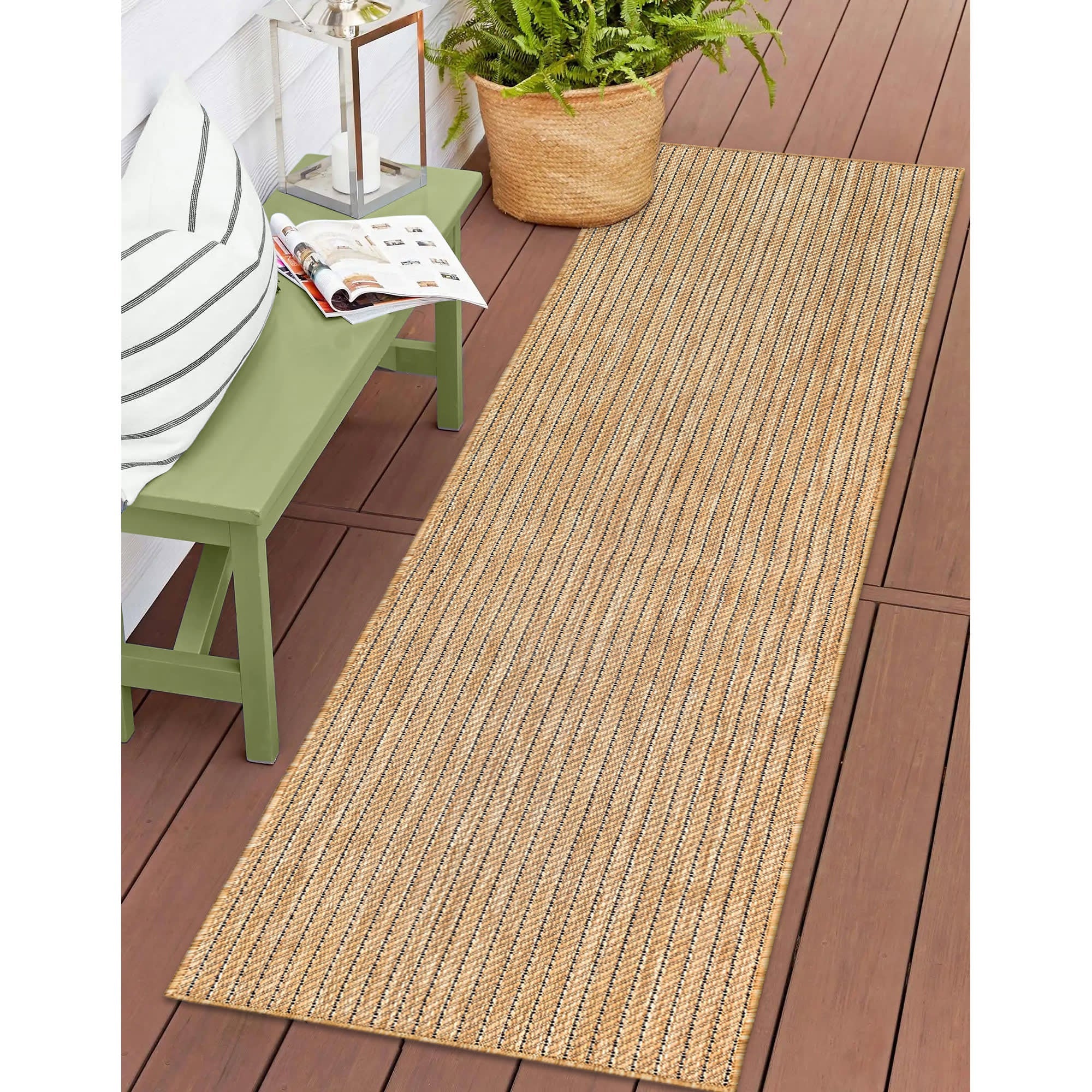 Carmel Texture Stripe Indoor Outdoor Area Rug