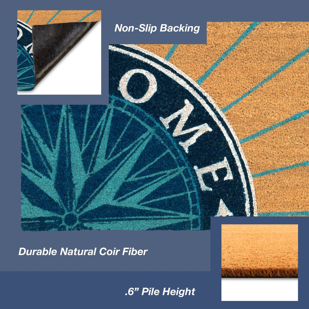 Natura Compass Coir Doormat with Non-Skid Backing
