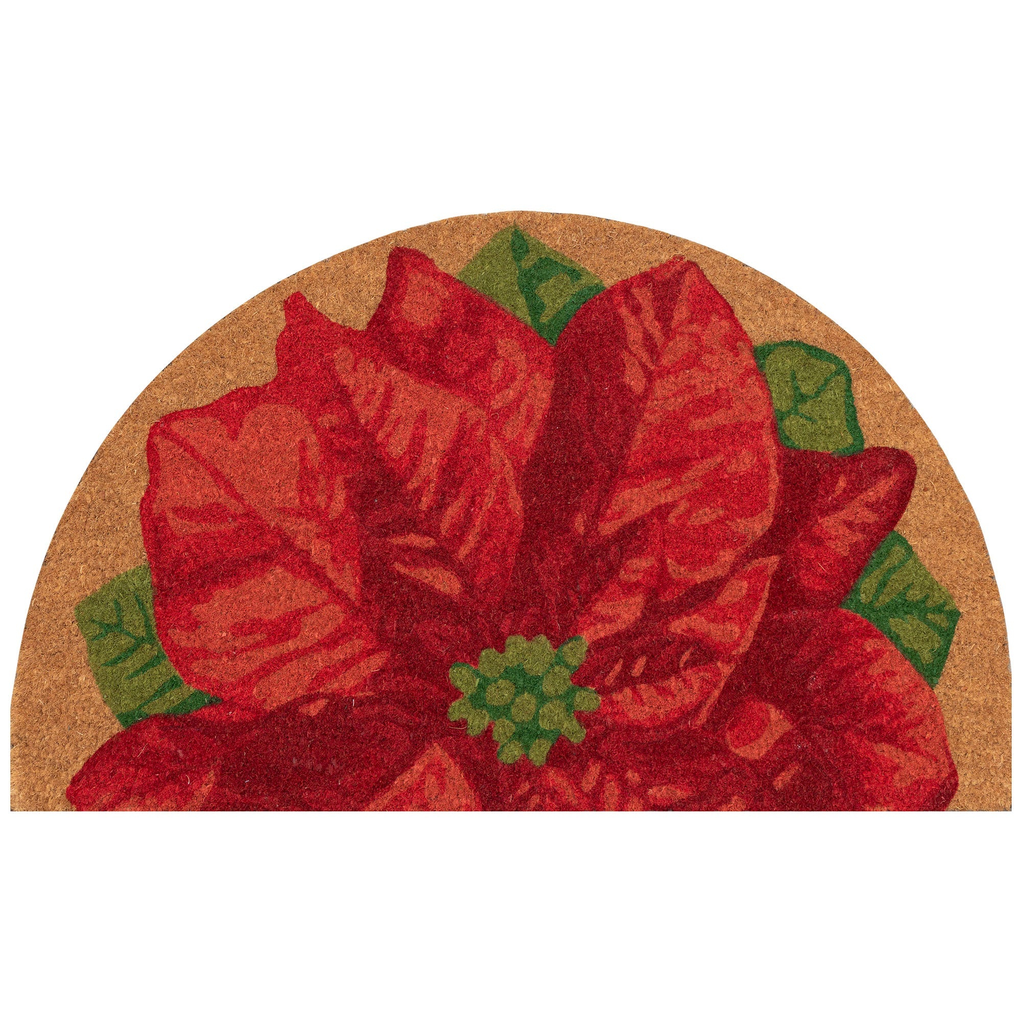 Natura Poinsettia Coir Doormat with Non-Slip Backing