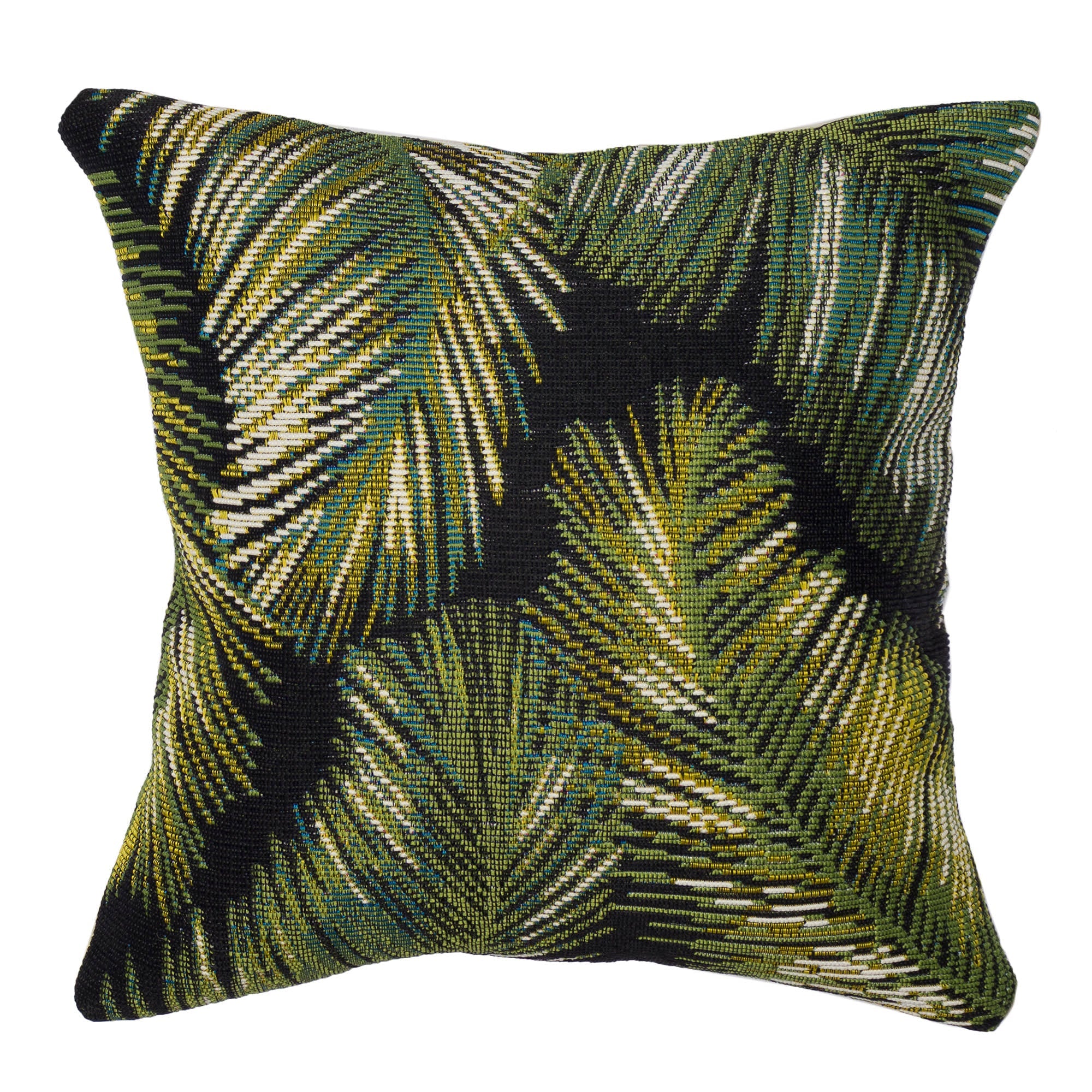 Marina Palm Border Indoor Outdoor Throw Pillow