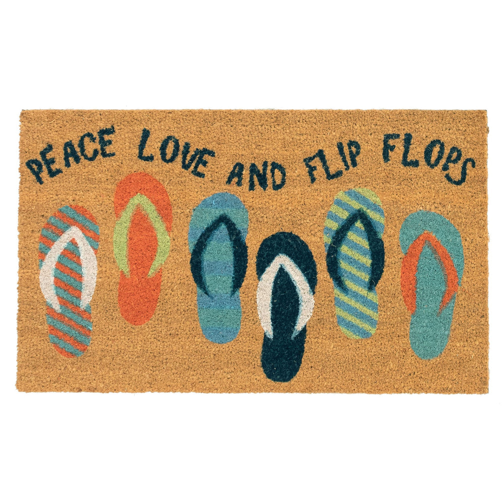 Natura Flip Flops Ombre Coir Doormat with Non-Slip Backing