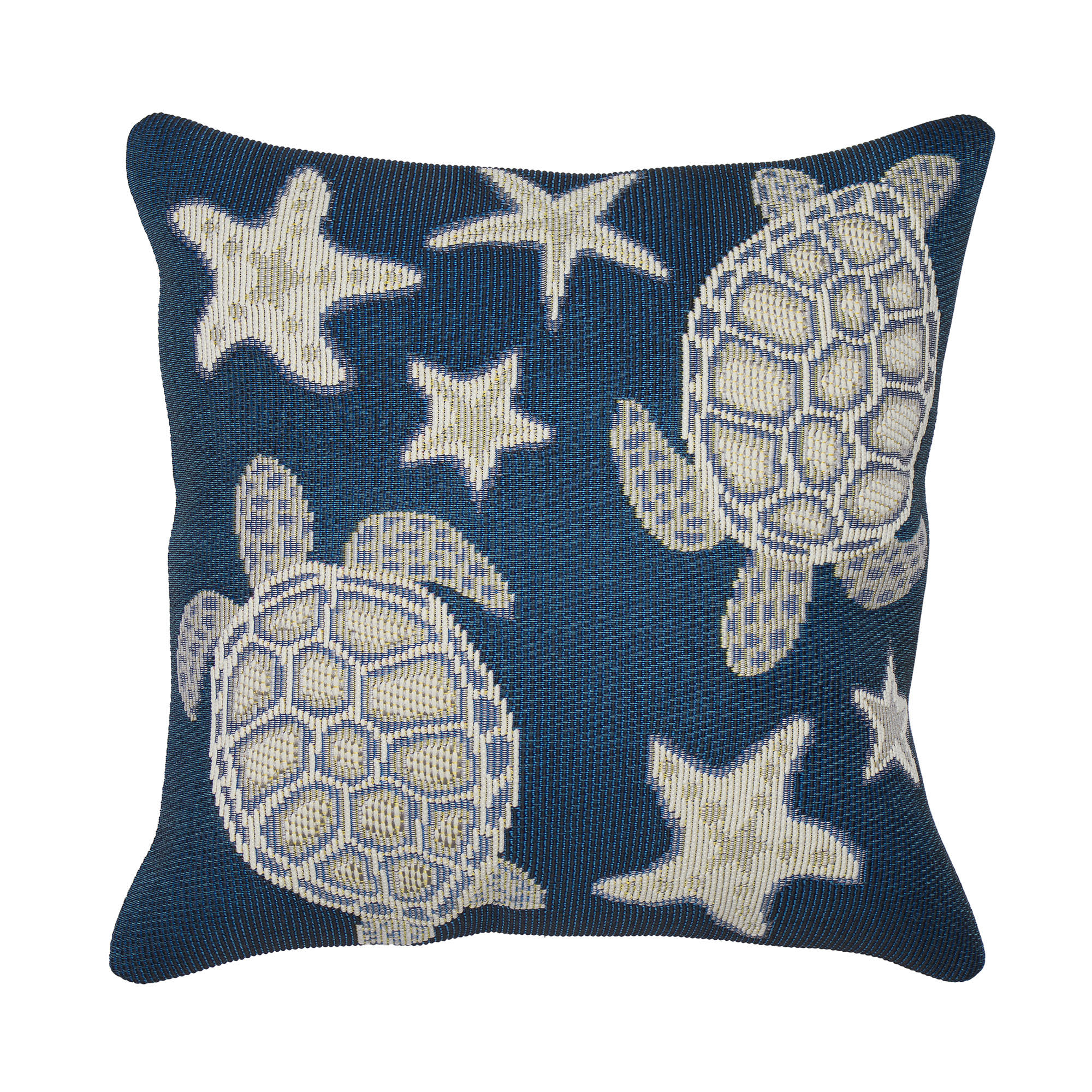 Marina Turtle And Stars Indoor Outdoor Throw Pillow