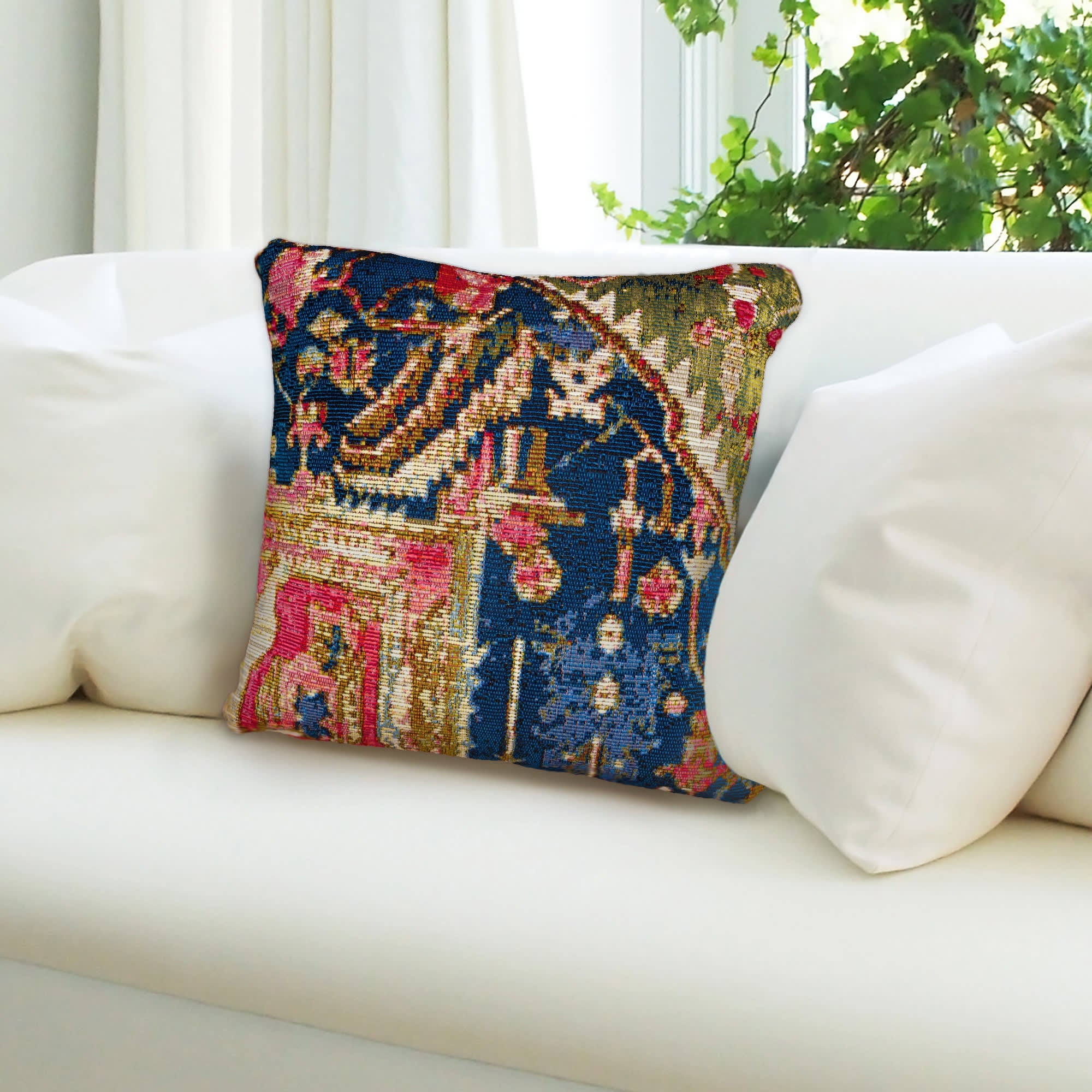 Marina Heriz Indoor Outdoor Throw Pillow
