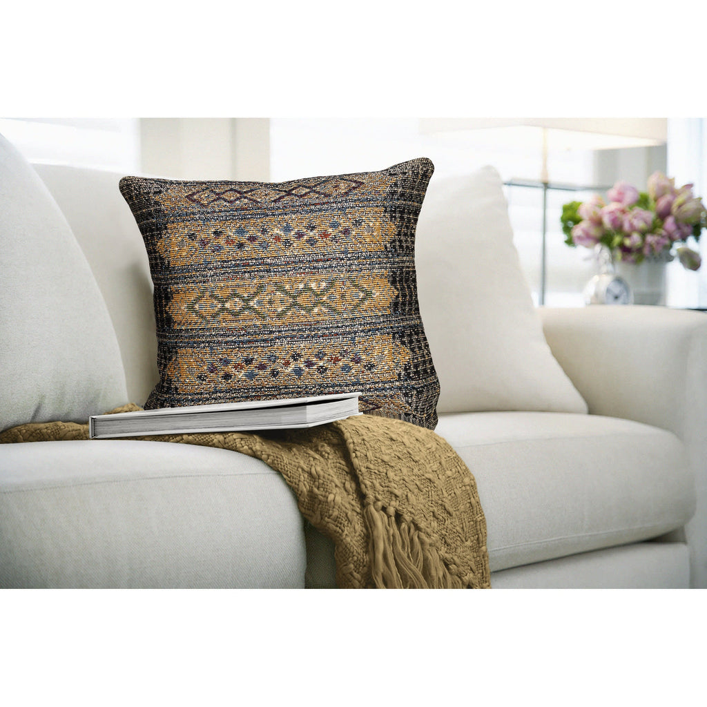 Marina Tribal Stripe Indoor Outdoor Throw Pillow