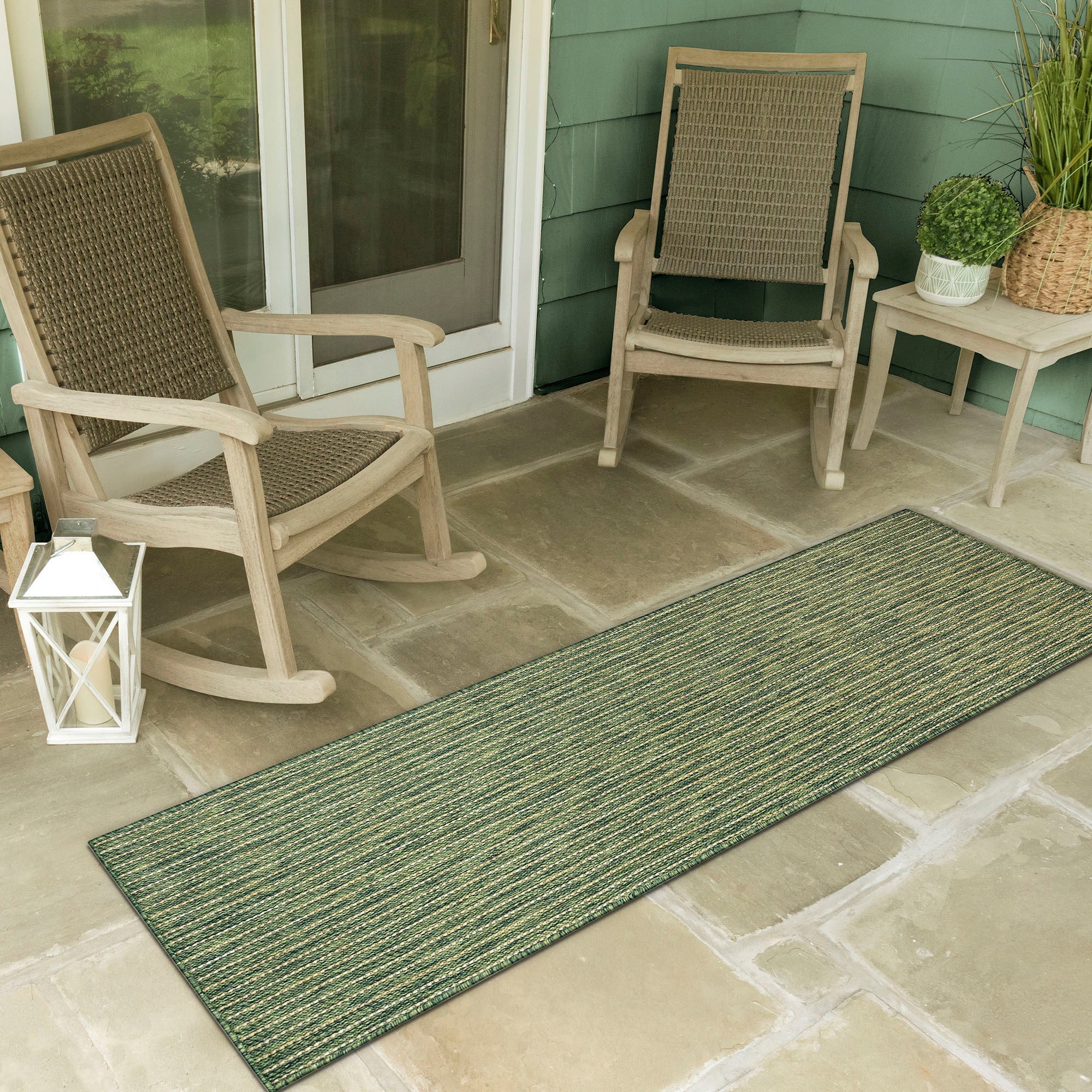 Carmel Texture Stripe Indoor Outdoor Area Rug