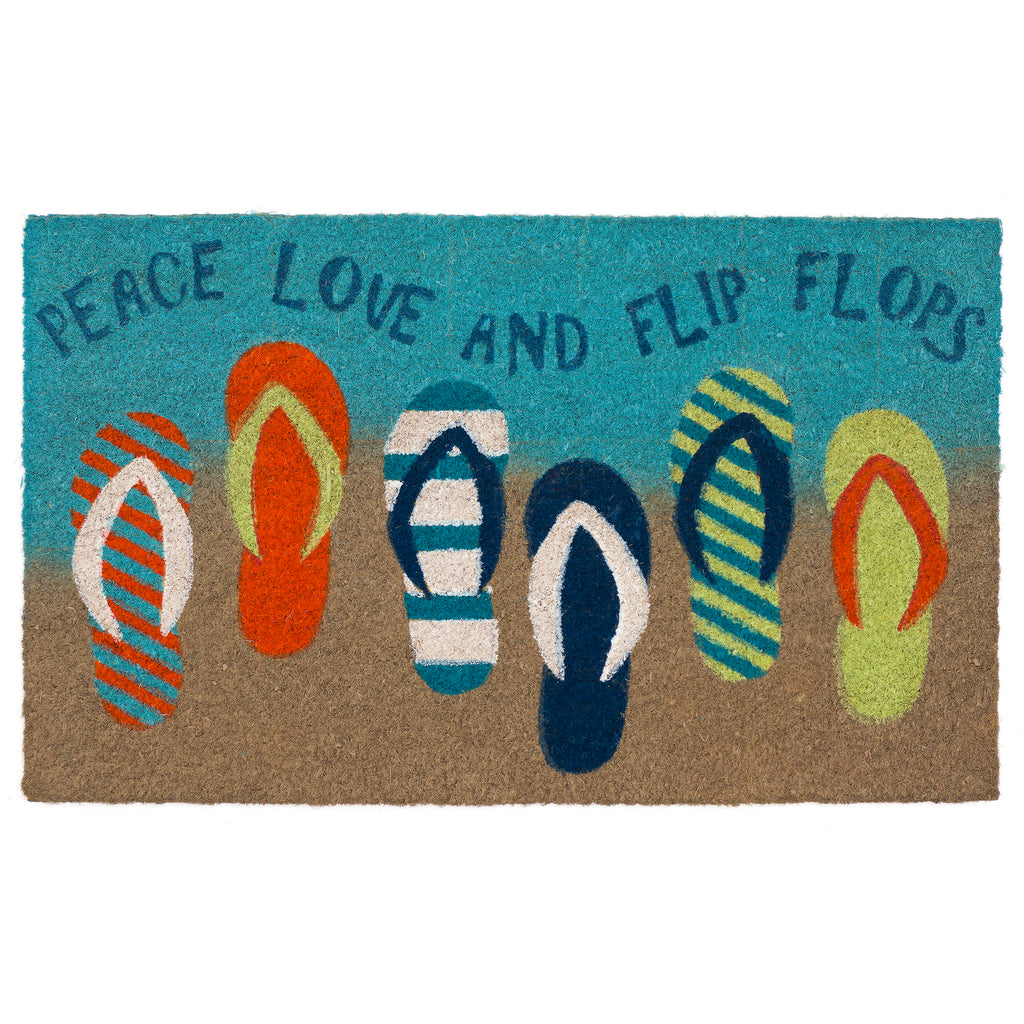 Natura Flip Flops Ombre Coir Doormat with Non-Slip Backing