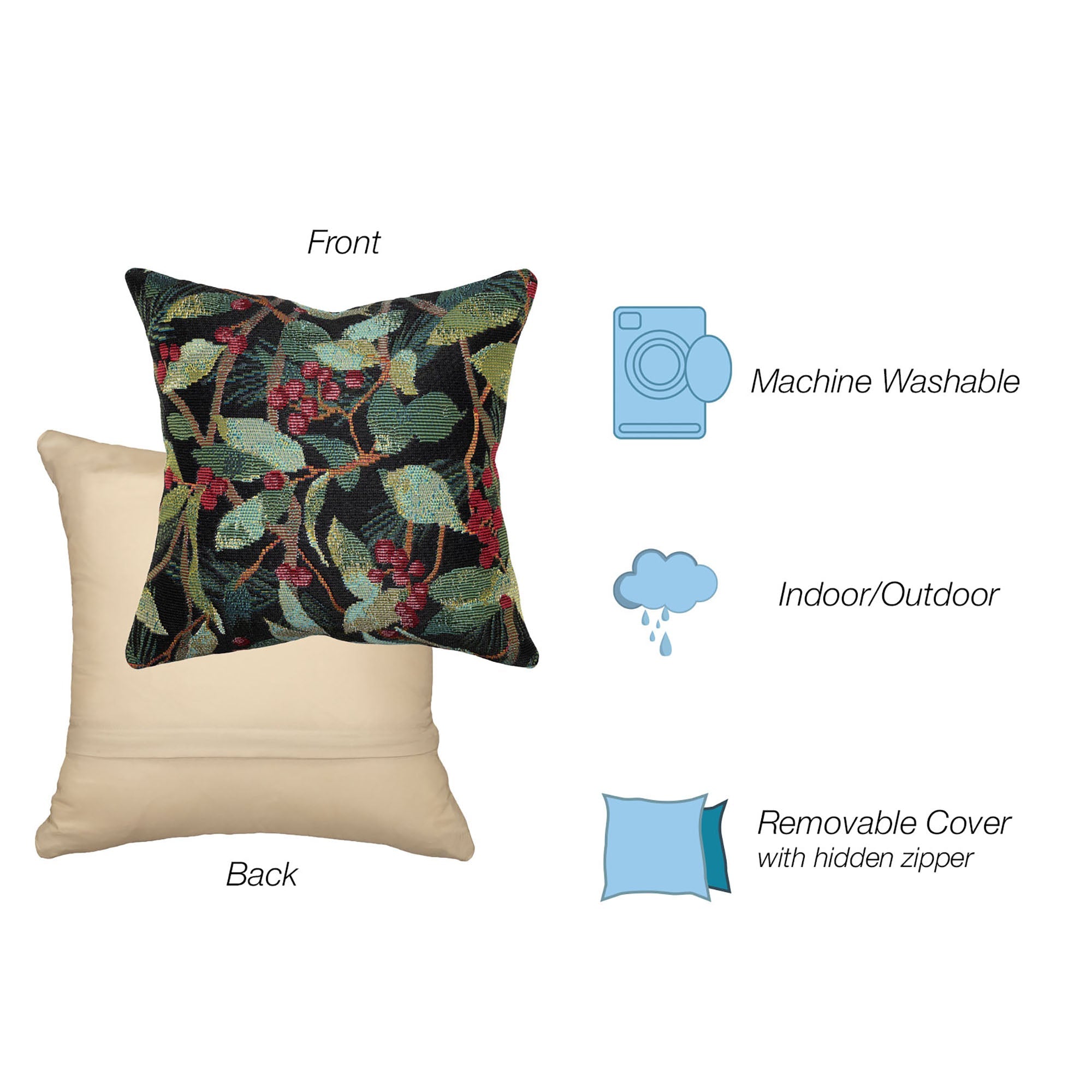 Marina Holly Field Indoor Outdoor Throw Pillow