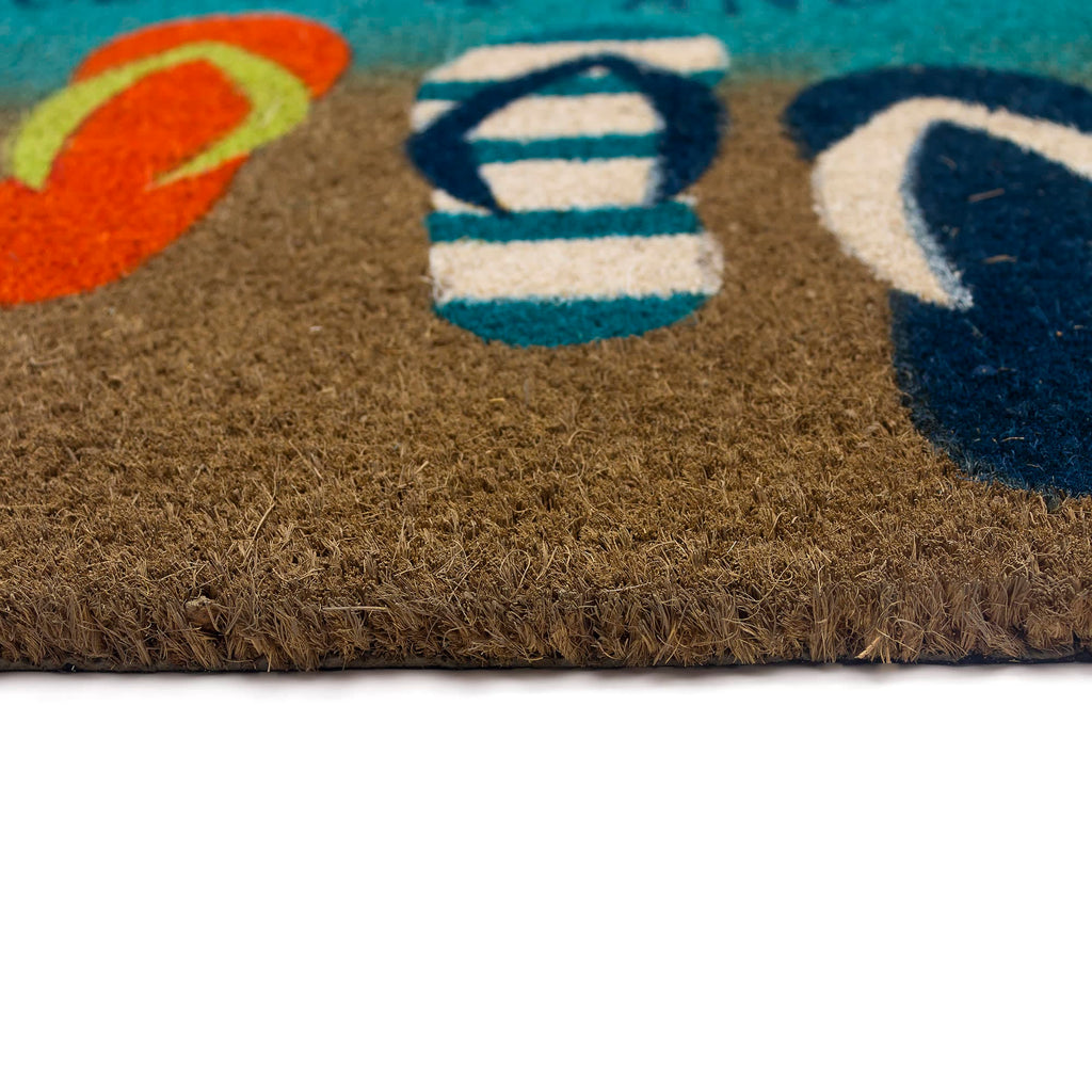 Natura Flip Flops Ombre Coir Doormat with Non-Slip Backing