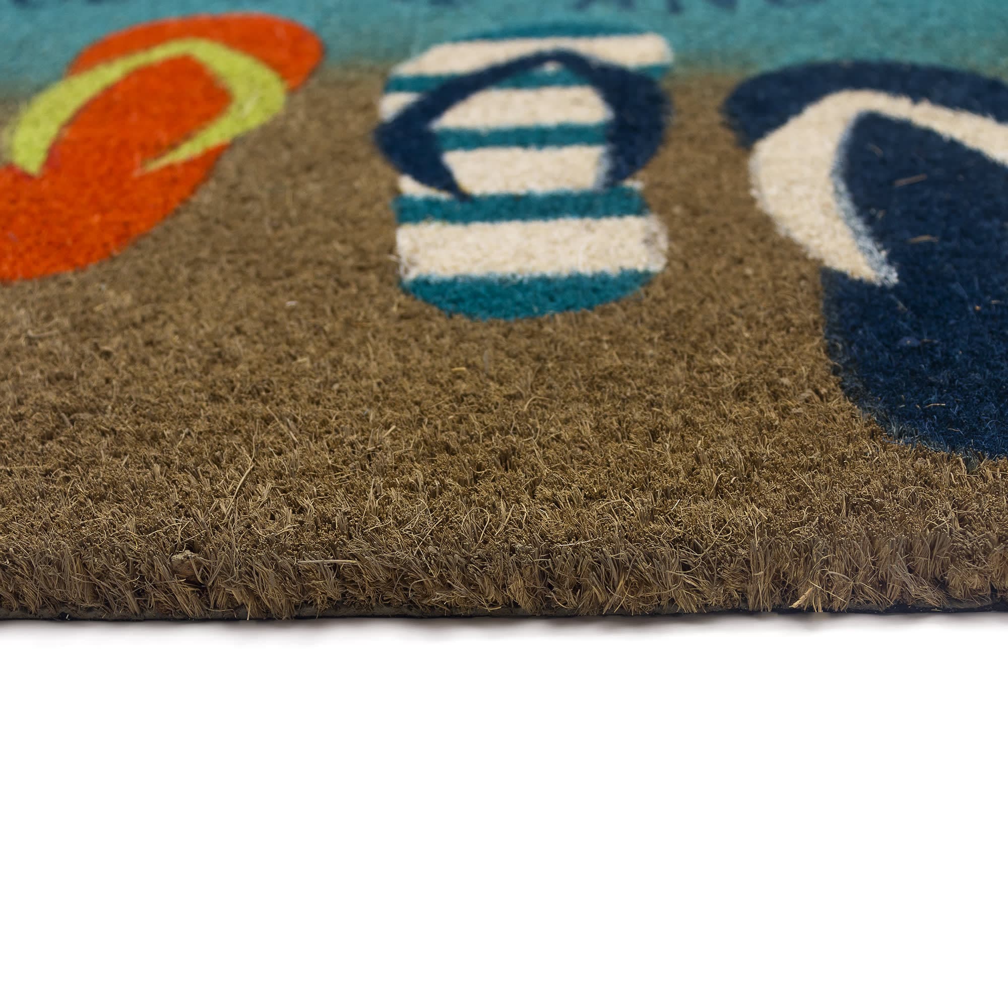 Natura Flip Flops Ombre Coir Doormat with Non-Slip Backing