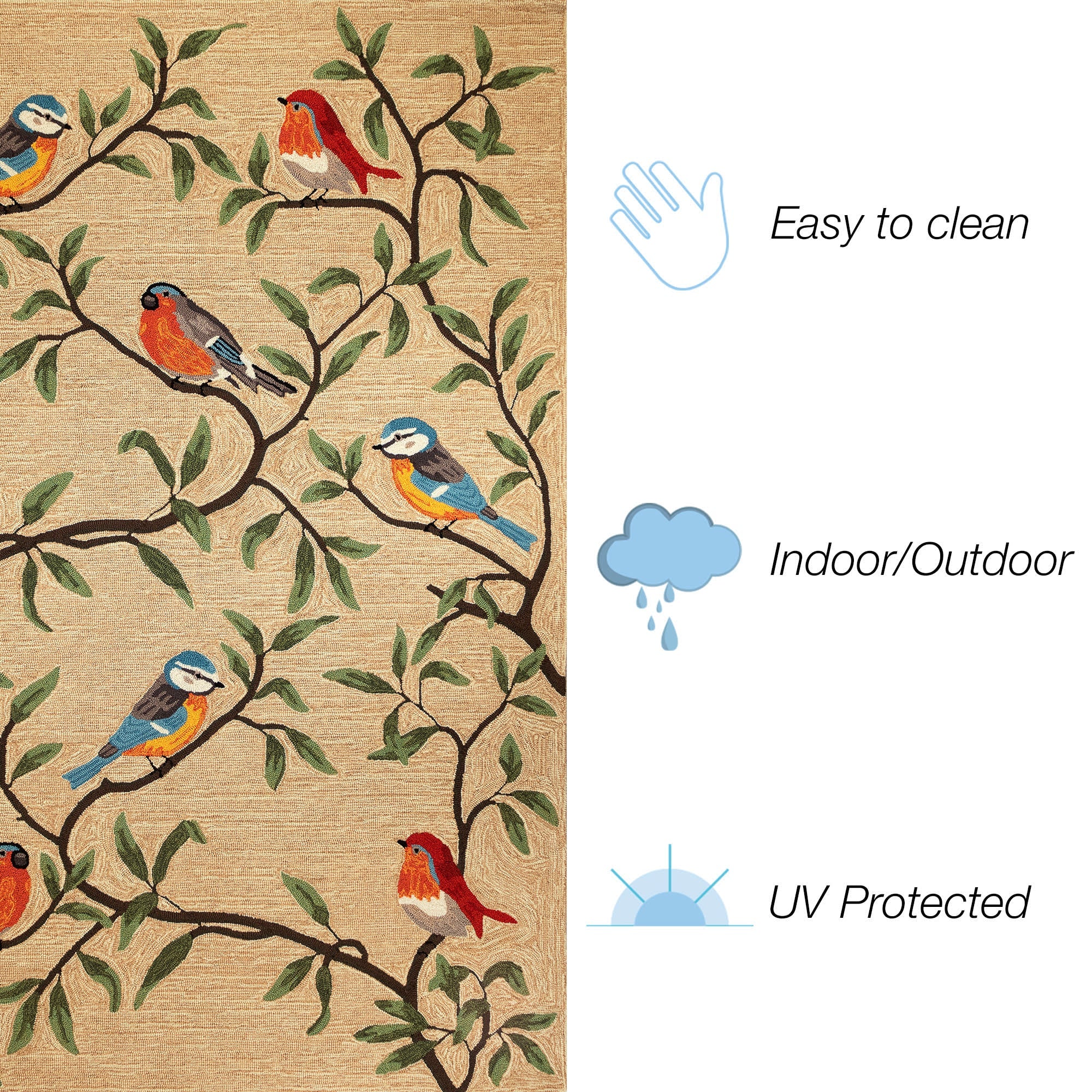 Ravella Birds On Branches Indoor/Outdoor Area Rug