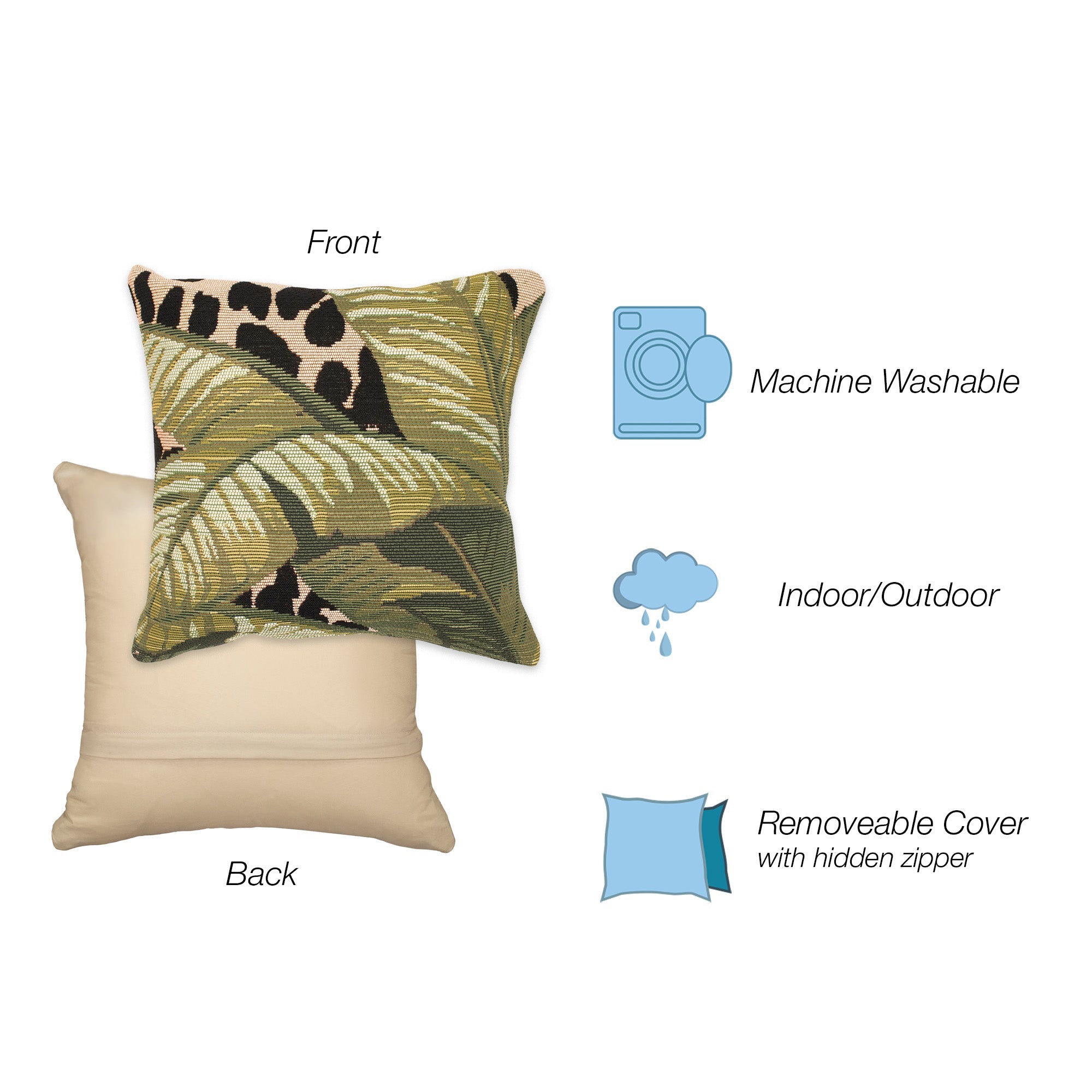 Marina Safari Indoor Outdoor Throw Pillow