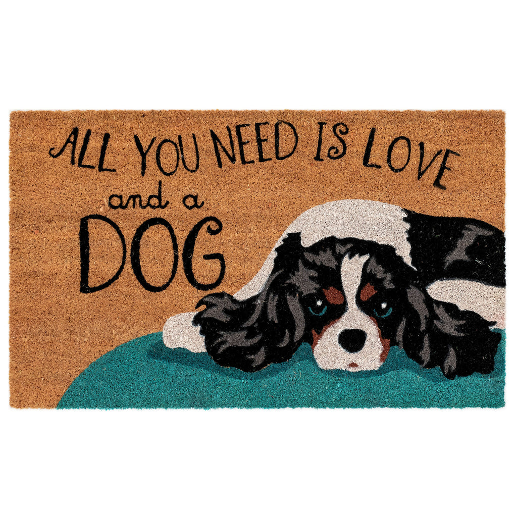 Natura Love And A Dog Coir Doormat with Non-Slip Backing
