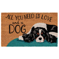 Natura Love And A Dog Coir Doormat with Non-Slip Backing