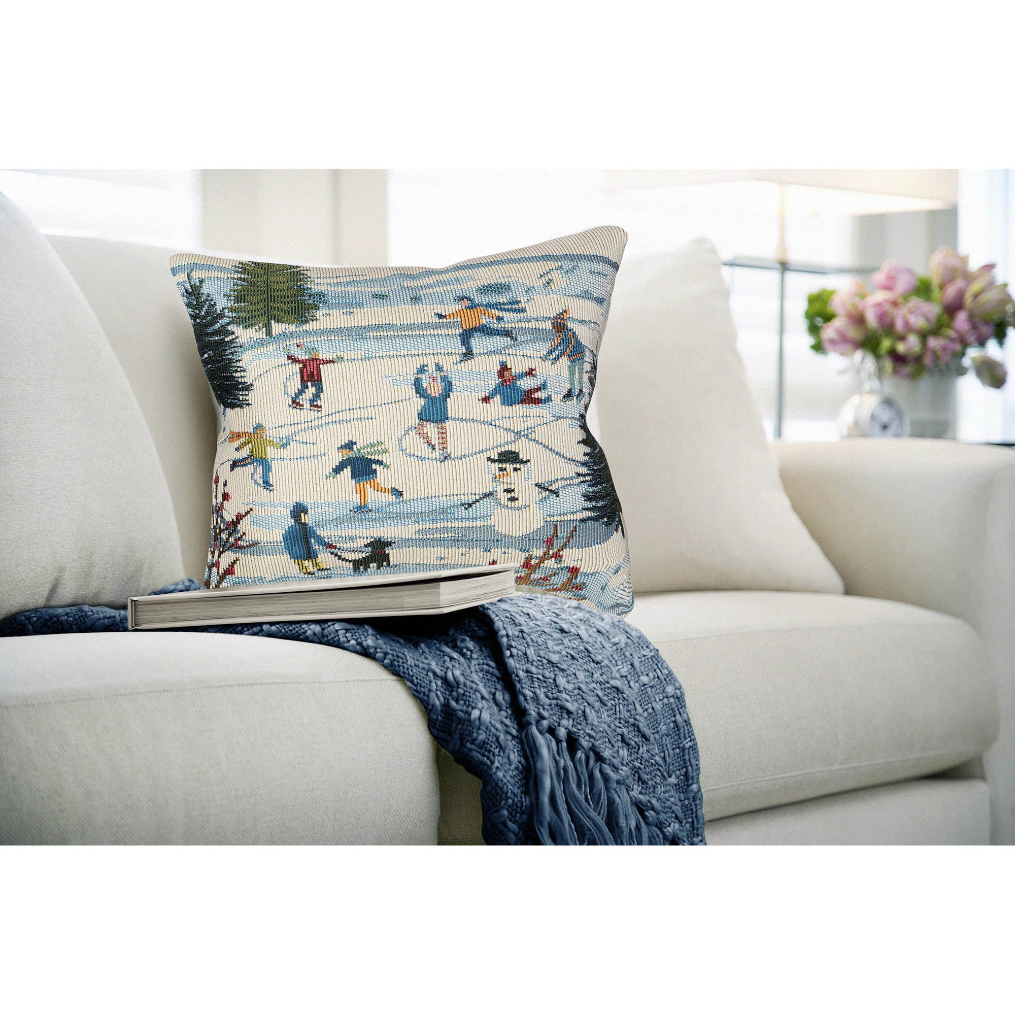Marina Gone Skating Indoor Outdoor Throw Pillow