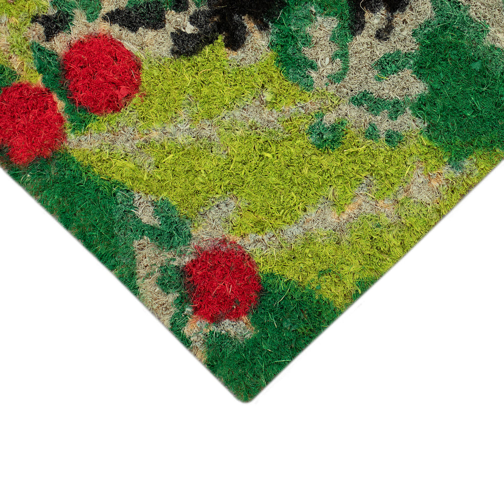 Natura Merry Christmas Holly Coir Doormat with Non-Slip Backing