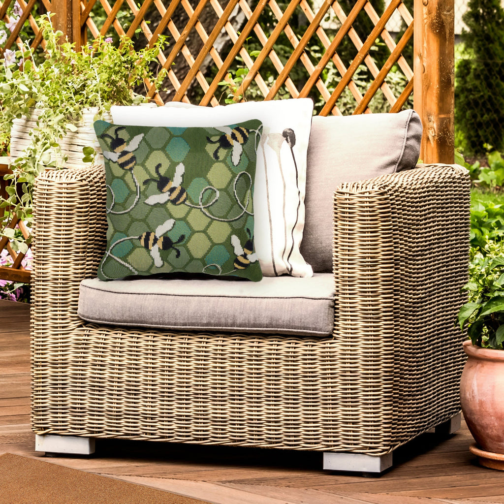 Marina Bee Free Indoor Outdoor Throw Pillow