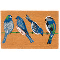 Natura Blue Birds Coir Doormat with Non-Slip Backing