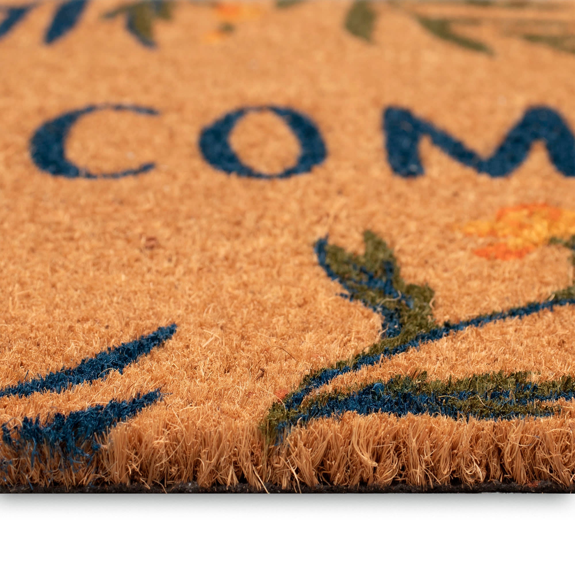 Natura Floral Welcome Coir Doormat with Non-Slip Backing