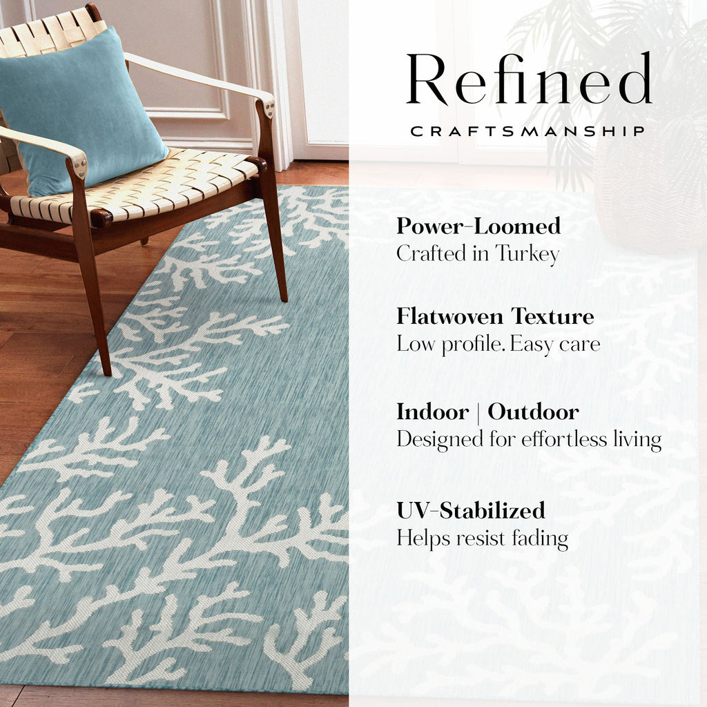 Carmel Coral Border Indoor Outdoor Area Rug