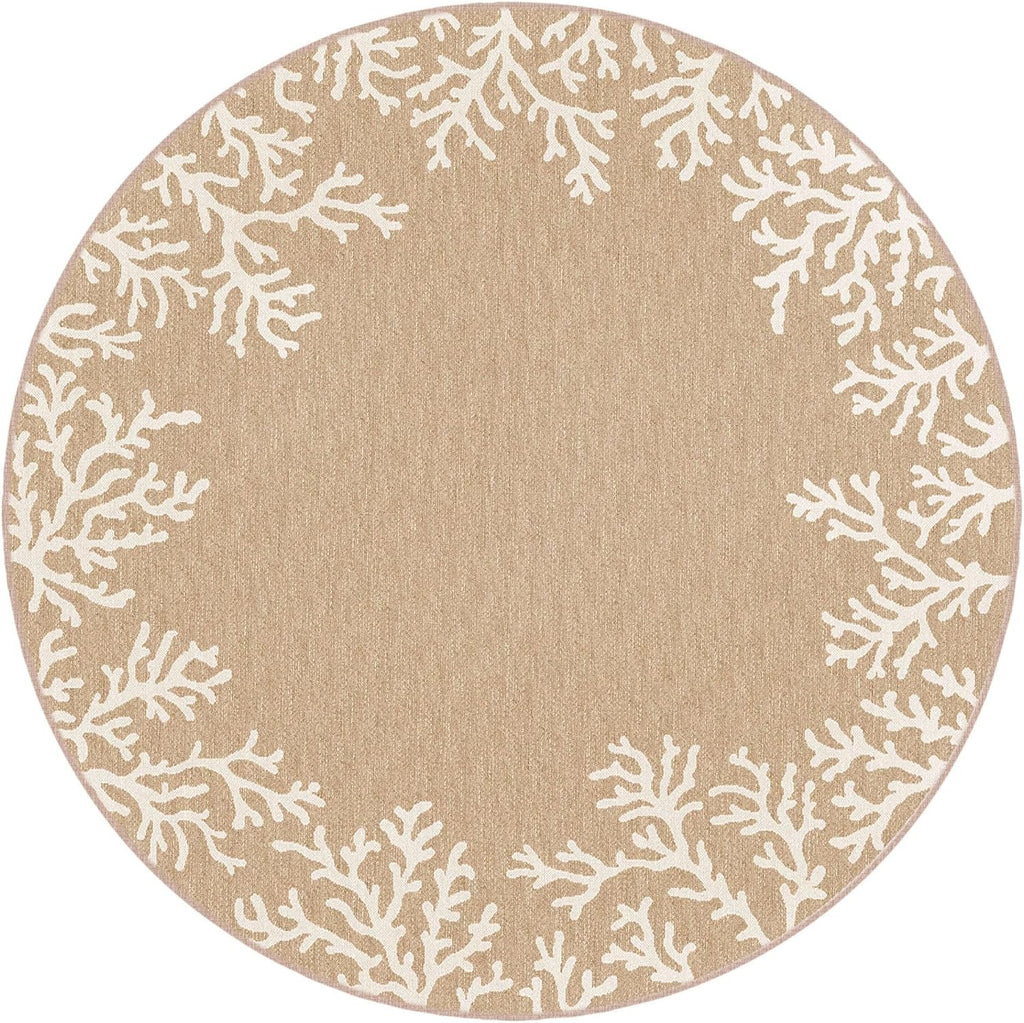 Carmel Coral Border Indoor Outdoor Area Rug